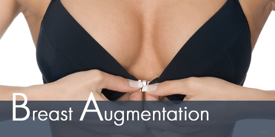 Breast Augmentation Model in Black Bra