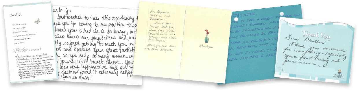 thank you card testimonials